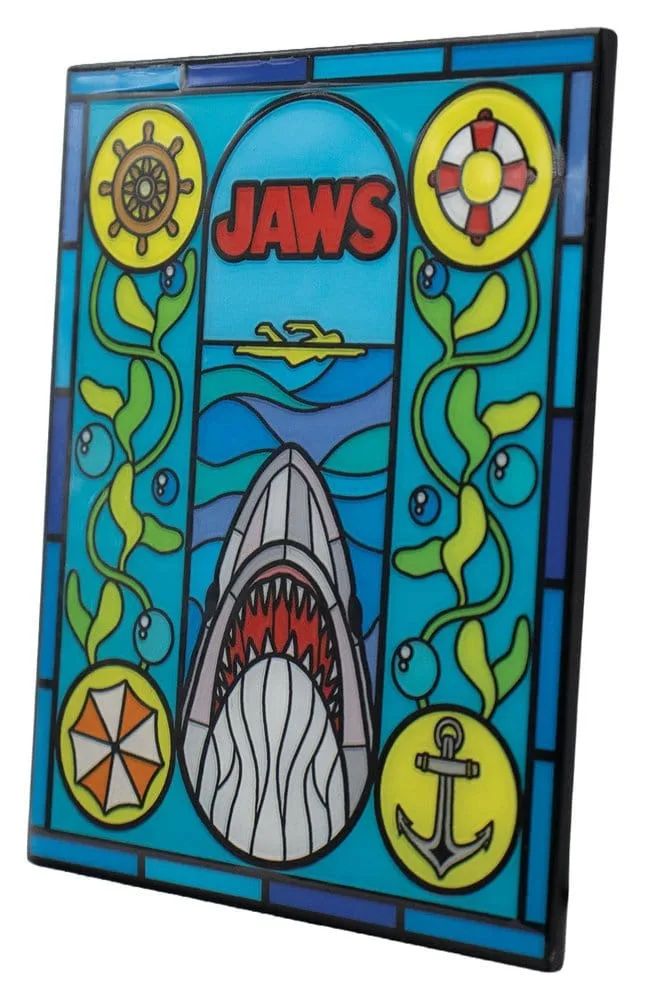 Jaws metalen verzamelplaat – Glas-in-loodstijl 10 x 8 cm 2