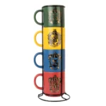 Harry Potter Mug Set – Four Ceramic Mugs with Stand 300 ml 2