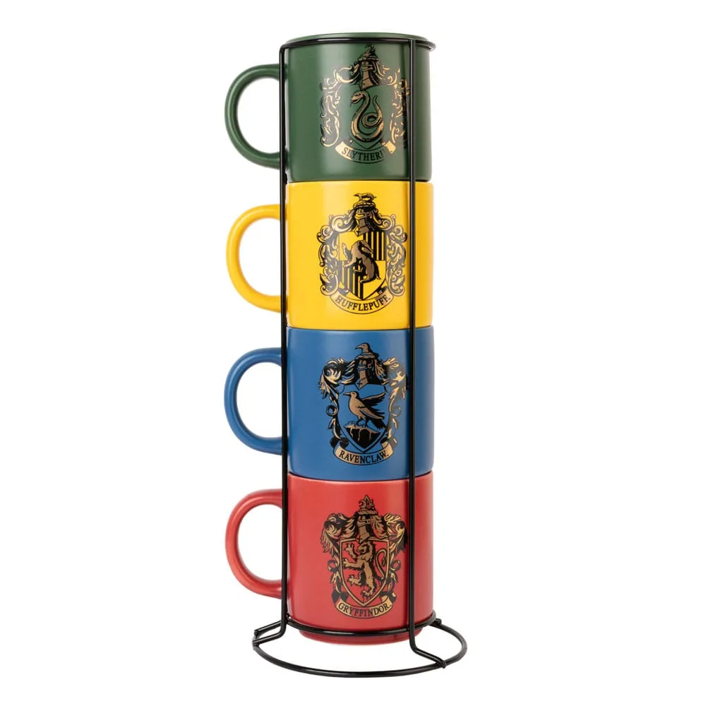 Harry Potter Mug Set – Four Ceramic Mugs with Stand 300 ml 2