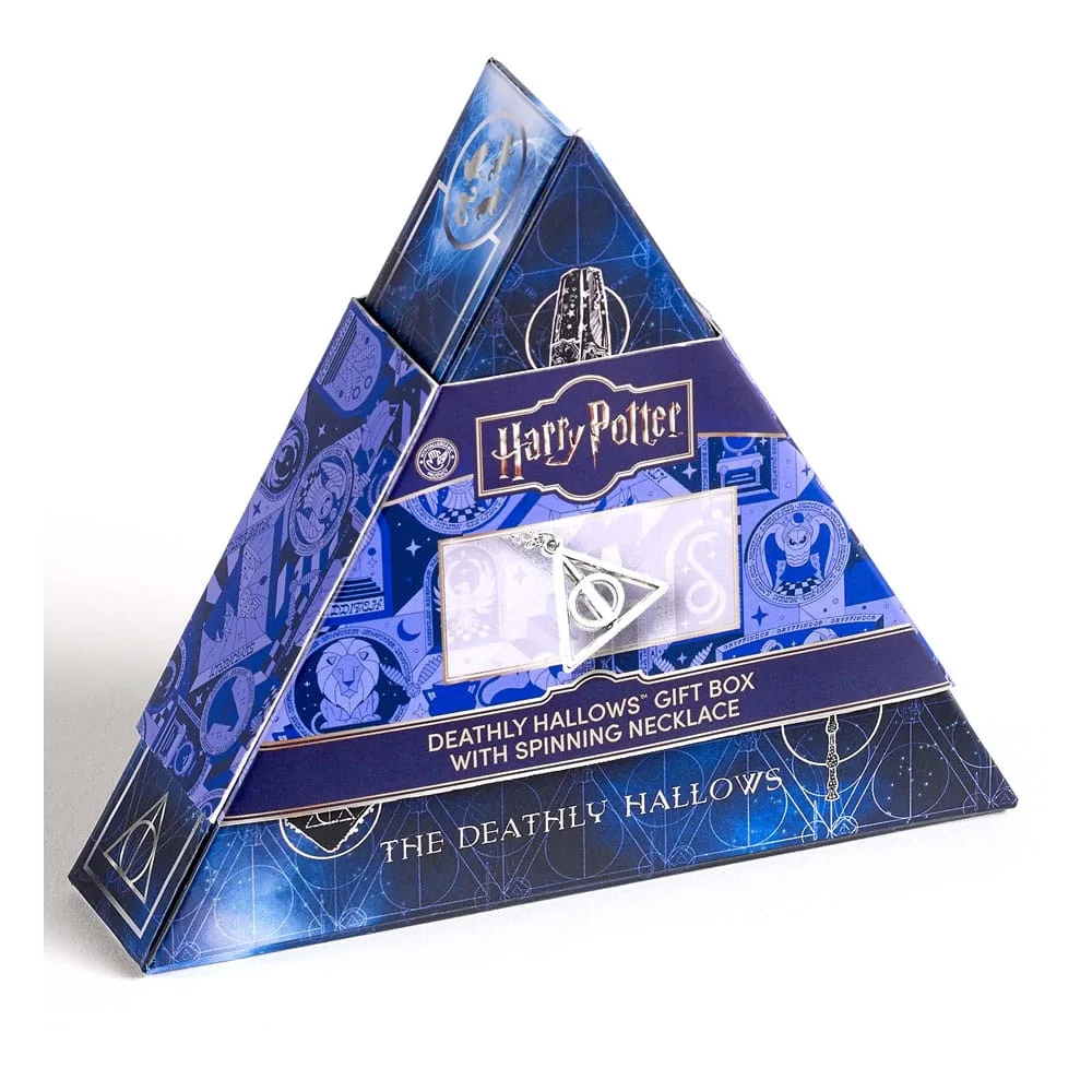 Harry Potter Necklace – Spinning Deathly Hallows Silver Tone 3