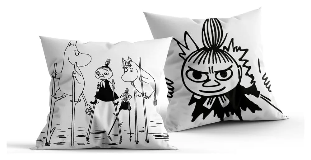 Moomin Cushion – Black and White 40 x 40 cm