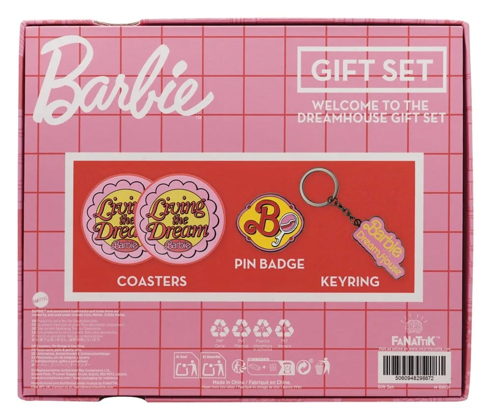 Barbie cadeauset – pin, sleutelhanger en onderzetter 7