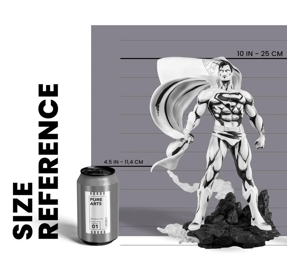Man of Steel Statue – Superman Schwarz-Weiß 1:8 2