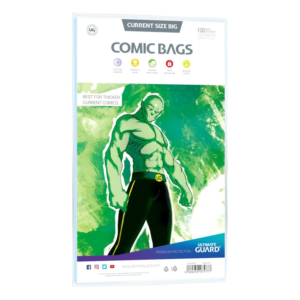 Ultimate Guard Comic Bags – Current Size Big 100-Pack