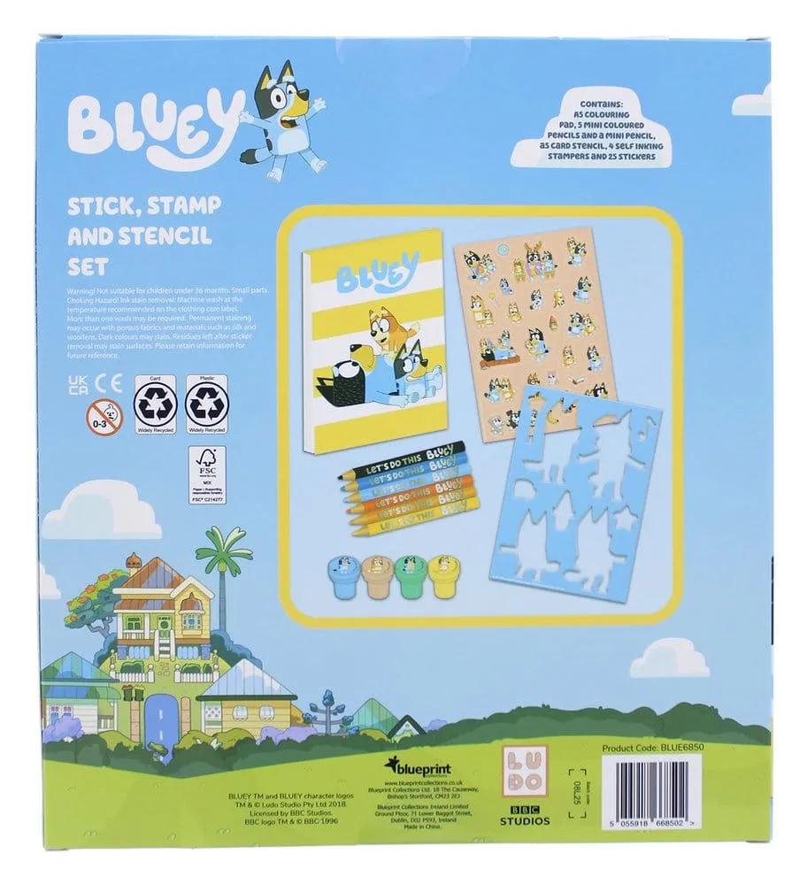 Bluey Colouring Set – Creative Pad Stamps and Stickers 5