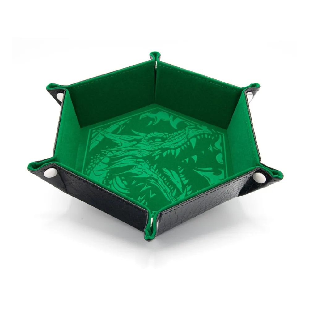 CritStones Folding Dice Tray – Dragon Skin Edition Green