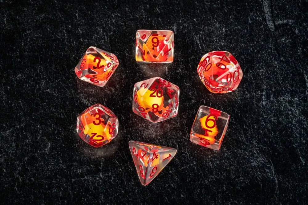 Dragon Storm Dice Set – Red Dragon 7 Pieces 16 mm 5