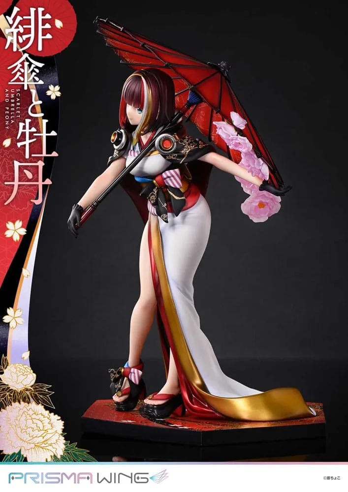 Fuzichoco Statue – Scarlet Umbrella and Peony Deluxe 32 cm 21