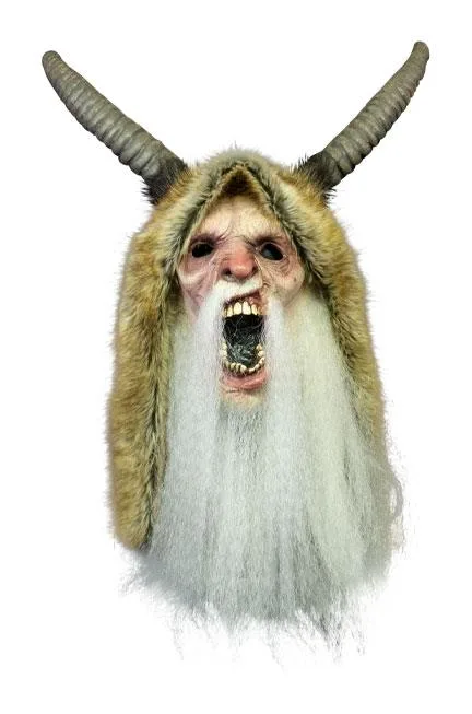 Krampus Mask – Movie Edition with Horns and Santa Hood 1