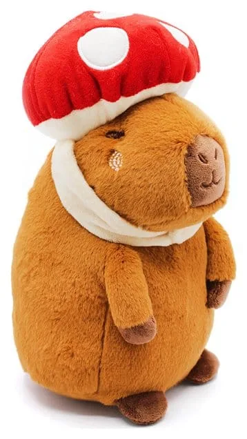 Capybara Plush Figure – Mushroom 23 cm