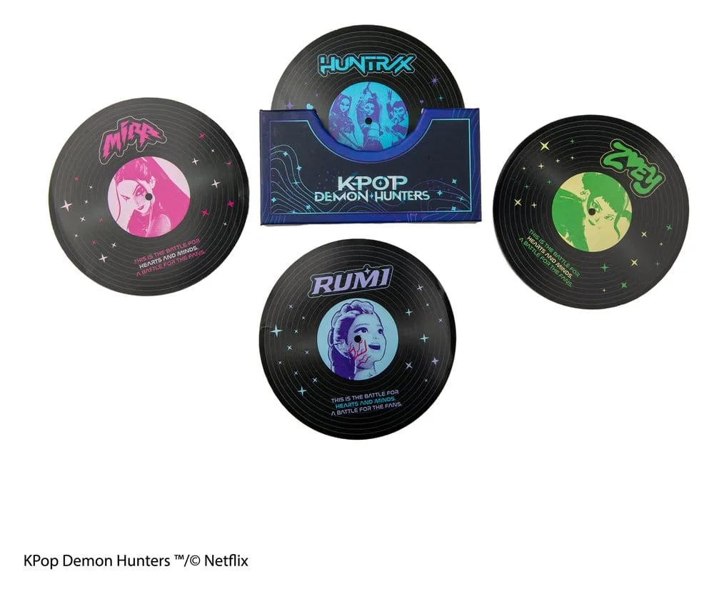 KPop Demon Hunters Coasters – Hunters & Demons Soundtrack Set of 4