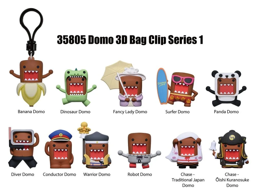 Domo-kun Bag Clips – Series 1 Display of 24 2