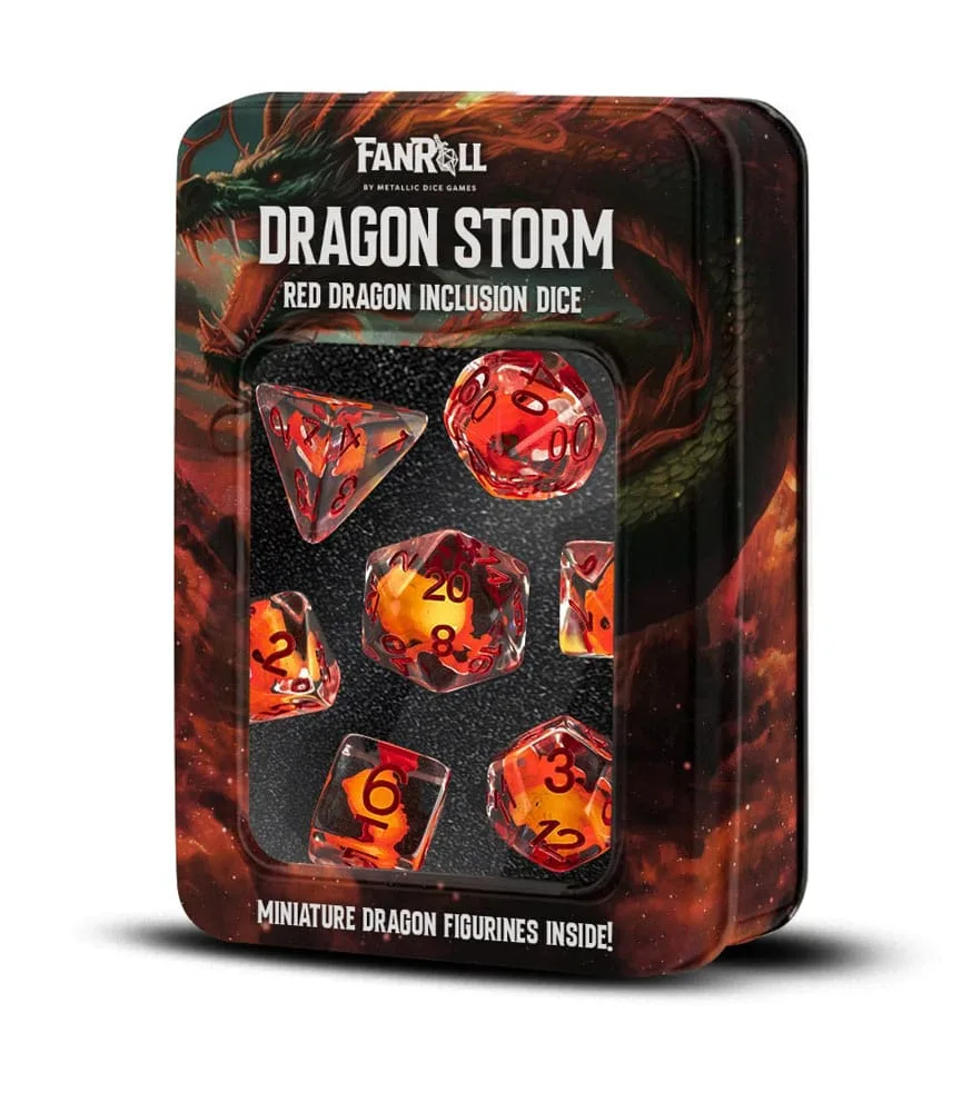 Dragon Storm Dice Set – Red Dragon 7 Pieces 16 mm 2
