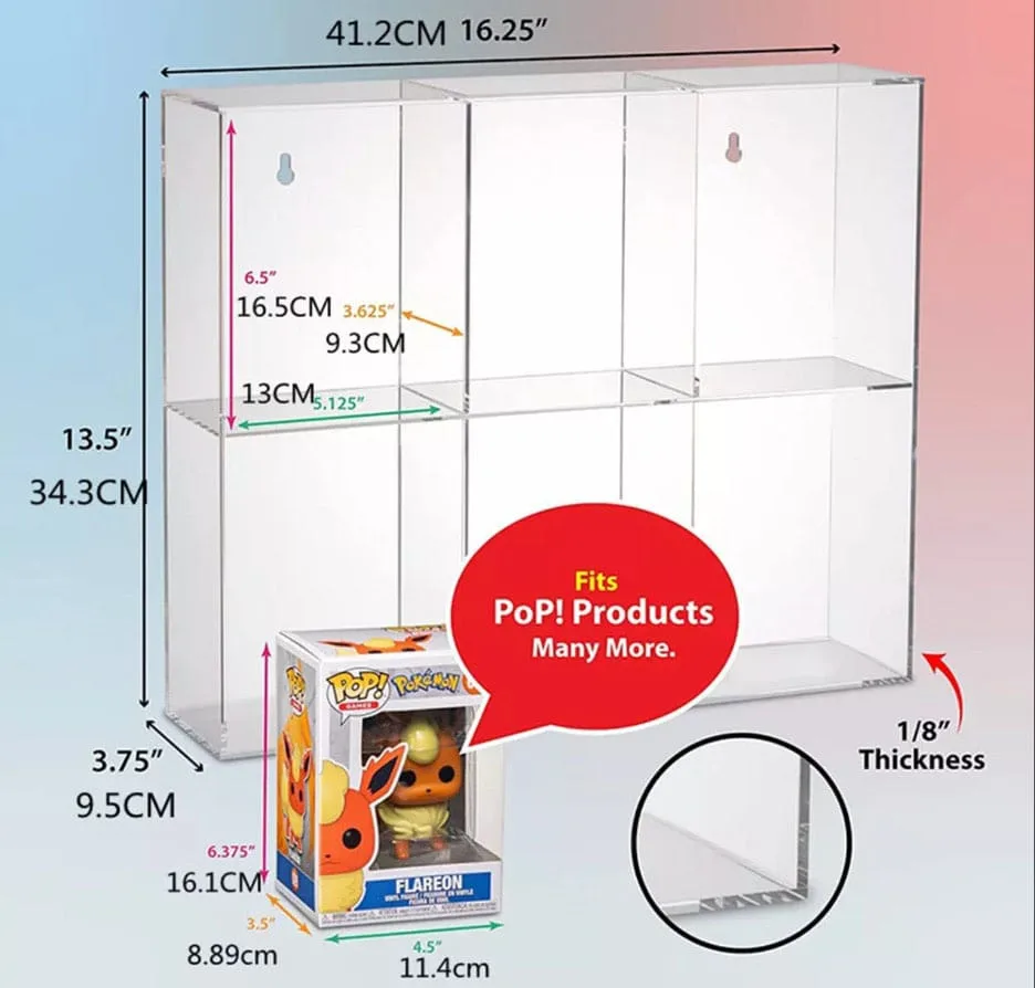 Funko Pop Display Case – Evoretro 6 Compartments 41.2 cm 2