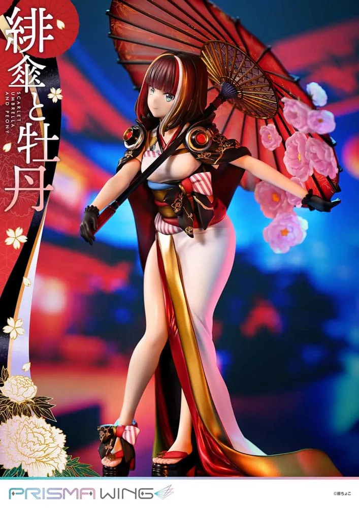 Fuzichoco PVC Statue – Scarlet Umbrella and Peony 1/7 Scale 28 cm 12