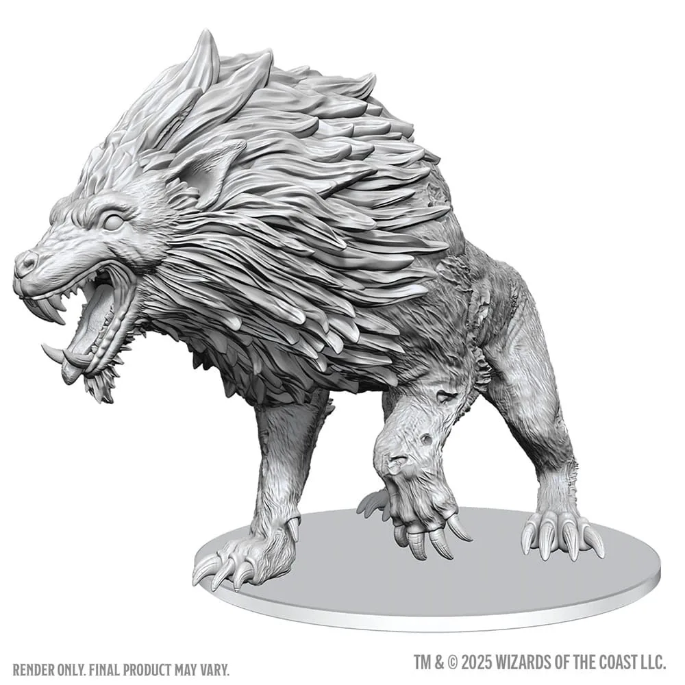 Dungeons & Dragons Miniature – Unpainted Dire Worg 11 cm