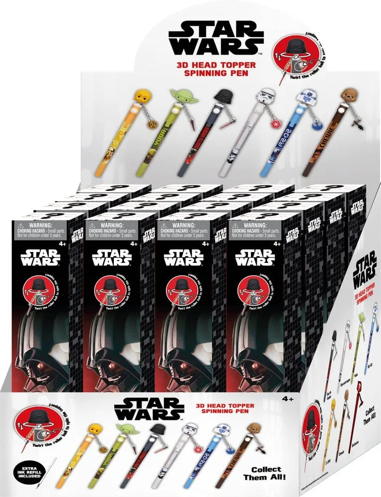 Star Wars Pen Display – 16 Spinning 3D Head Toppers