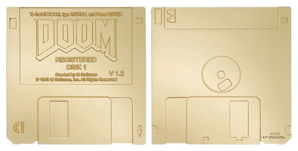 Doom Floppy Disk Replica – Imitation Gold Plated 8.9 x 8.9 cm 7