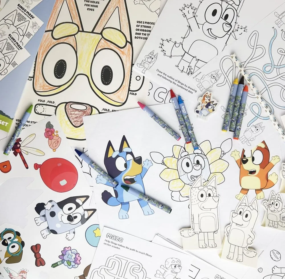 Bluey Activity Set – Colouring Posters Stickers and Masks 3
