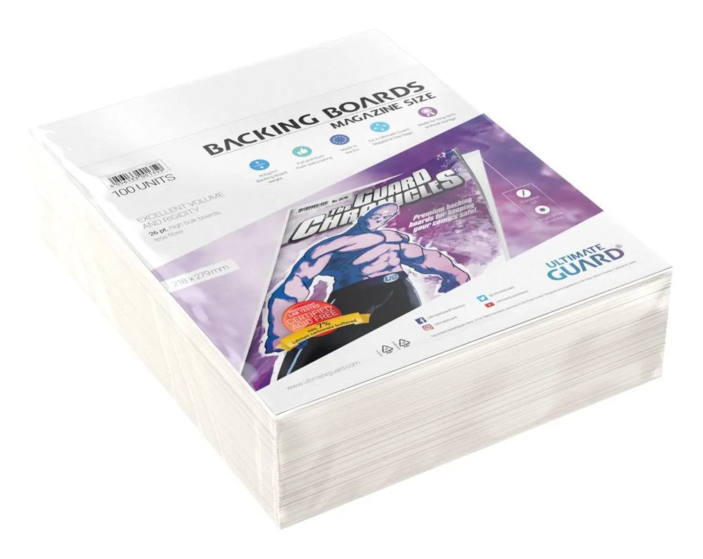 Ultimate Guard Comic Backing Boards – Magazine Size 100 Pack