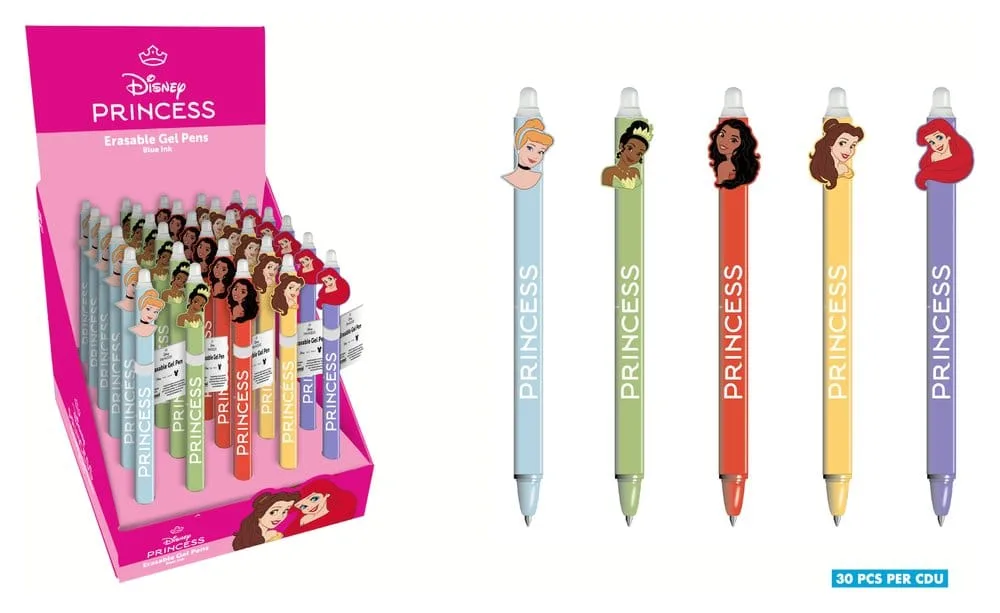 Disney Princess Erasable Gel Pens – 30-Piece Display