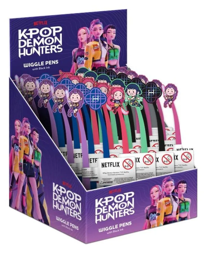 KPop Demon Hunters Wiggle Pens – Display of 30