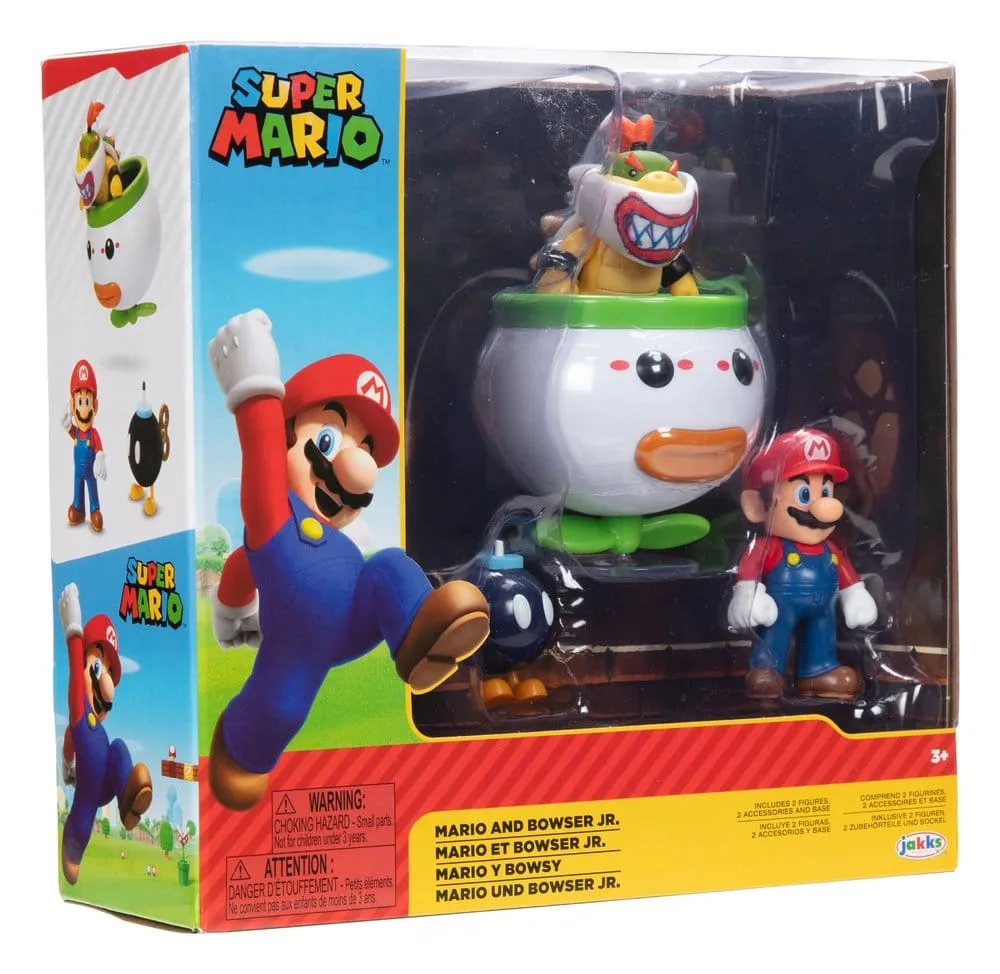 Super Mario Figure 2-Pack – Mario and Bowser Jr. Clown Car 6 cm 7