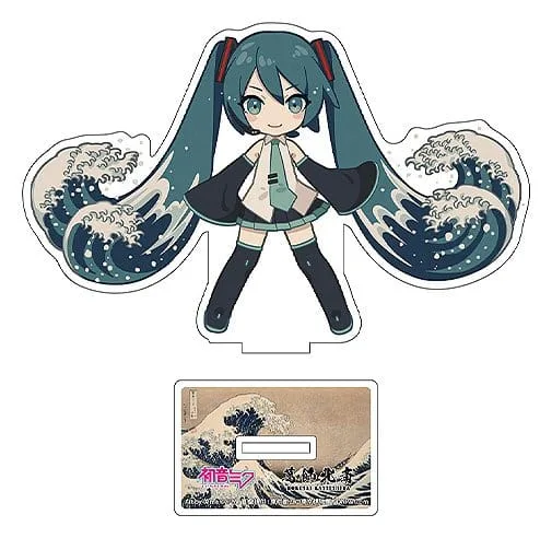 Hatsune Miku Acrylic Stand Set – Great Wave Chibi 10 cm