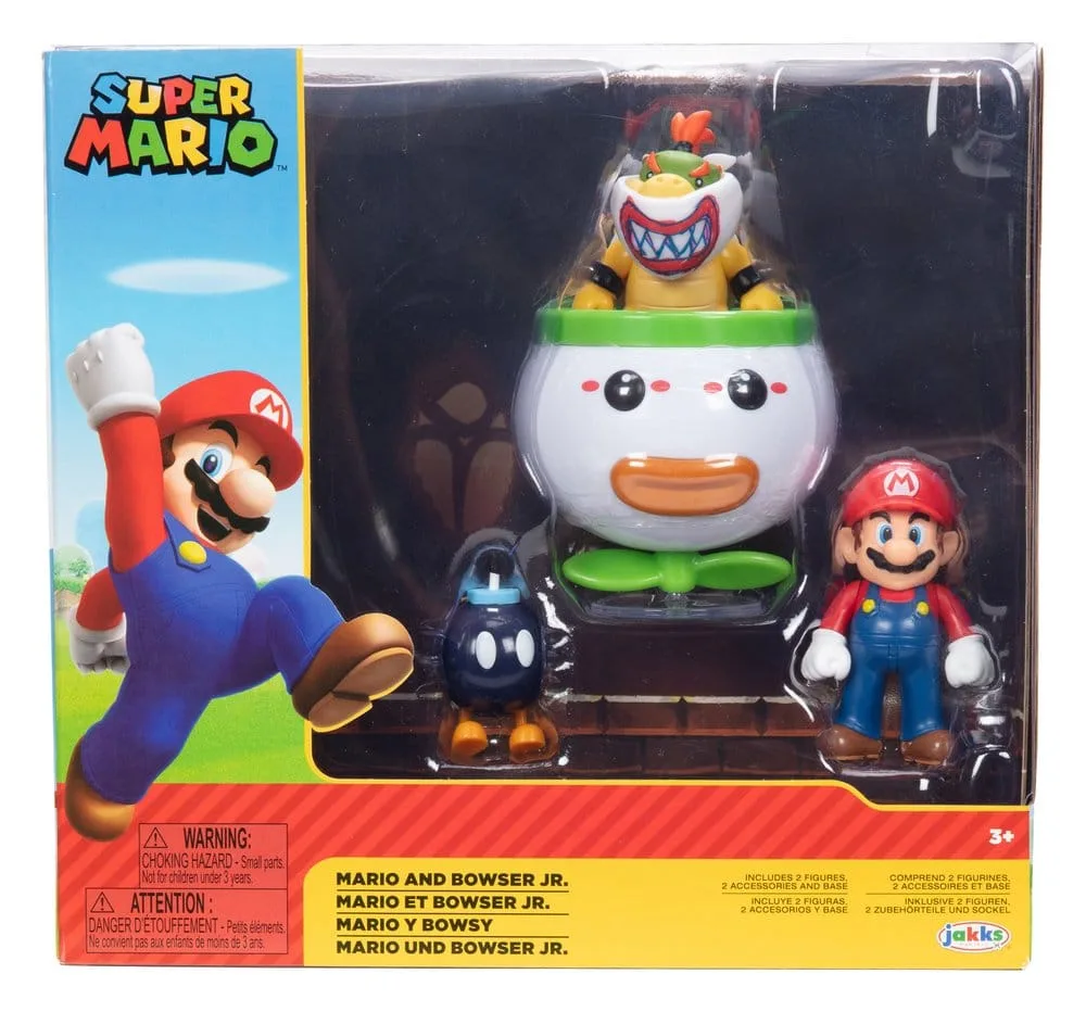 Super Mario Figure 2-Pack – Mario and Bowser Jr. Clown Car 6 cm 6