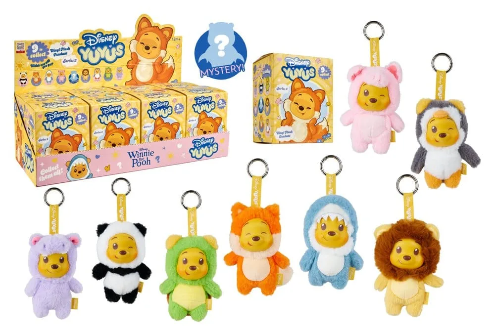 Winnie the Pooh Plush Keyrings – YuYus Wave 2 Display of 8 13 cm 4