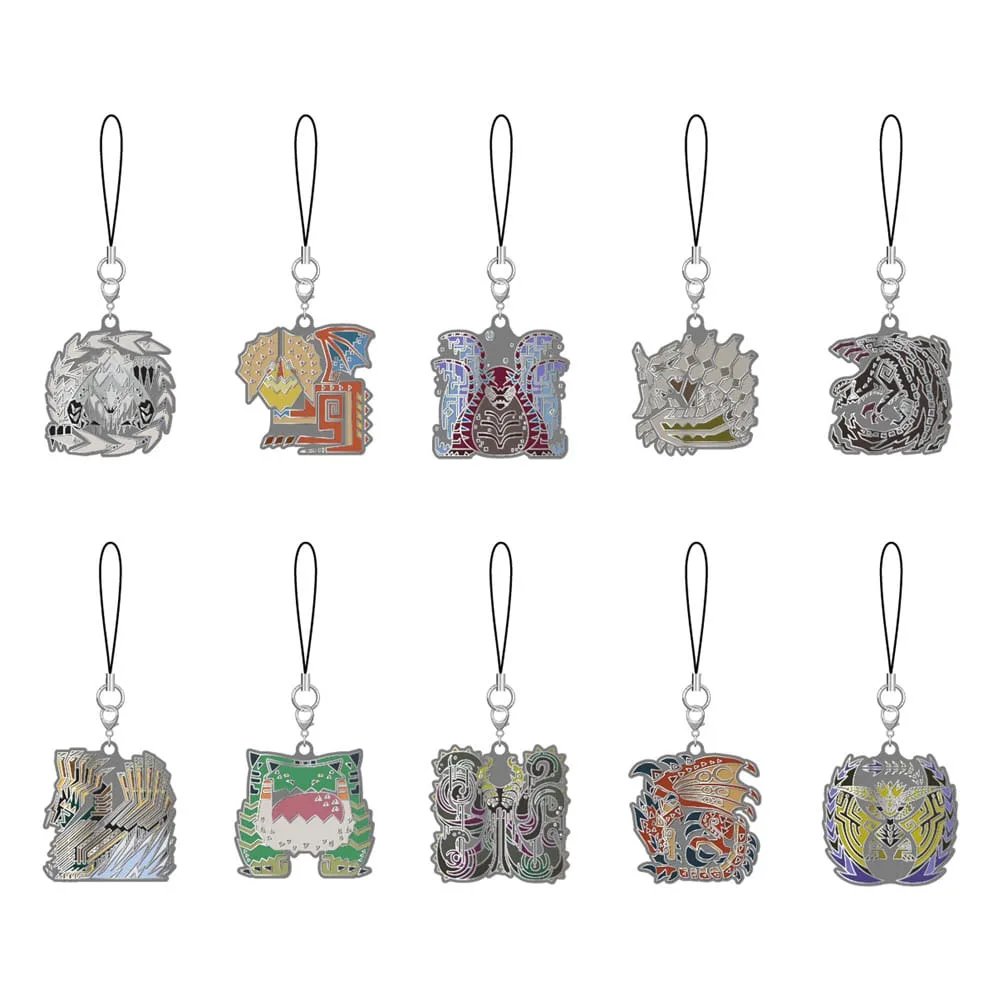 Monster Hunter Wilds Keychains – Metal Monster Icon 10-Pack