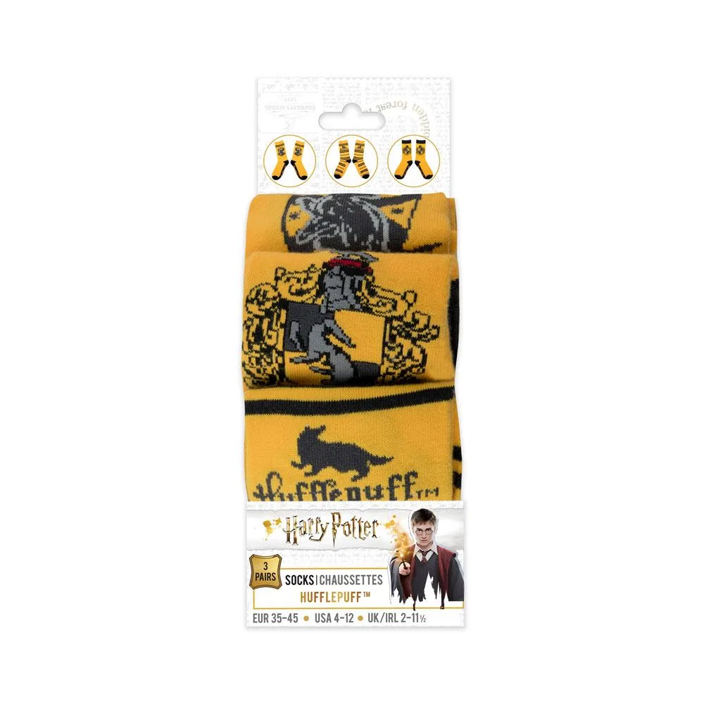 Harry Potter Sokken – Hufflepuff 3 paar EU 35–45 2