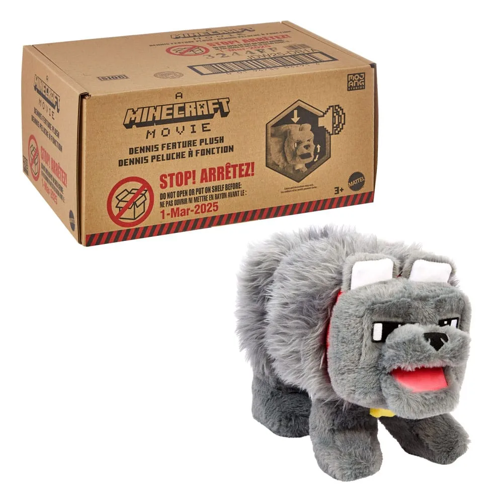 A Minecraft Movie Plush – Dennis the Wolf with Sound 20 cm 5