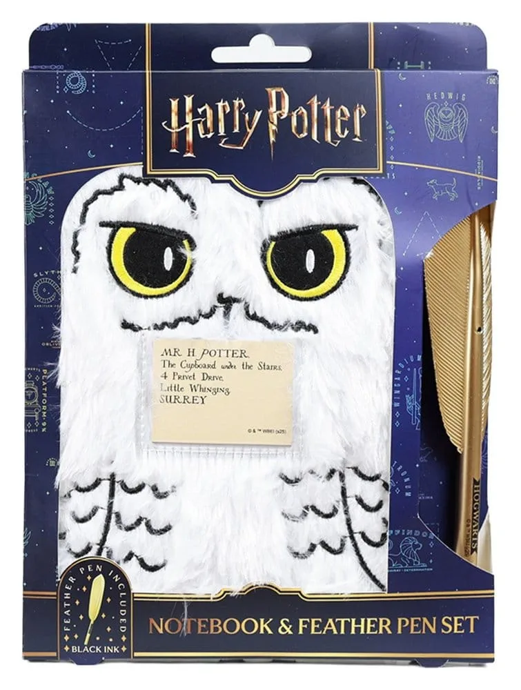 Harry Potter Plush Notebook Set – Hedwig with Pen