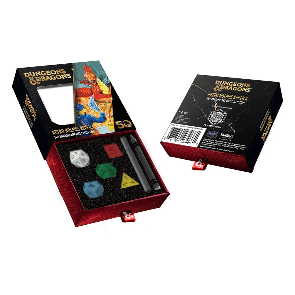 Dungeons & Dragons Dice Set – 50th Anniversary Retro Holmes Replica