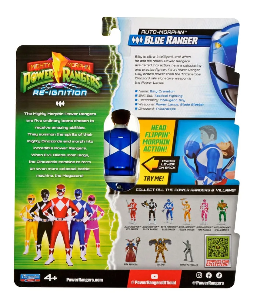 Power Rangers Action Figure – Auto-Morphin Blue Ranger 12 cm 4