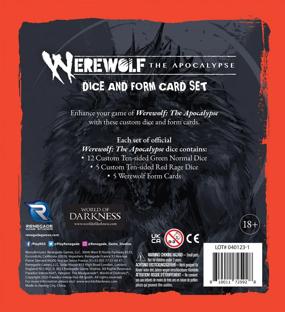 Werewolf: The Apocalypse dobbelstenen en vormkaarten – 5th Edition 2