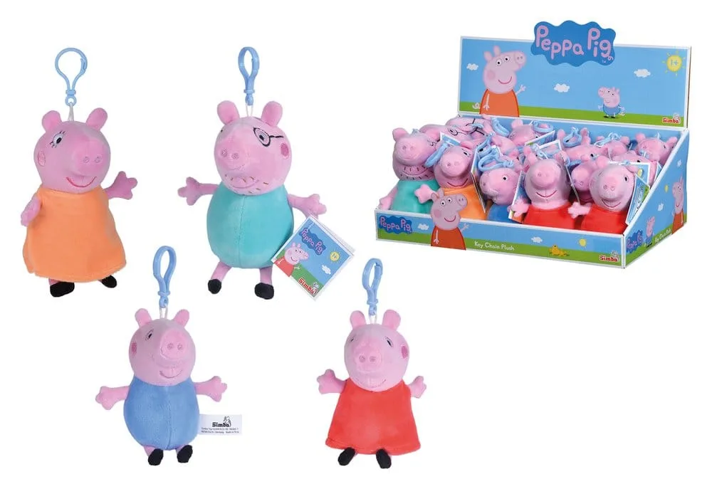 Peppa Pig pluchen sleutelhangers – Familiedisplay 18 stuks 2