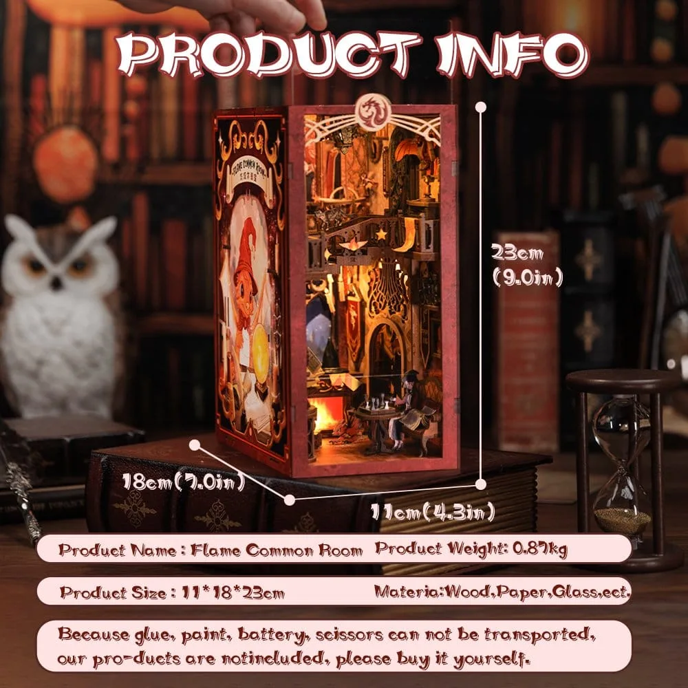 Flame Common Room Book Nook – CuteBee Wooden Puzzle 23 x 11 cm 14
