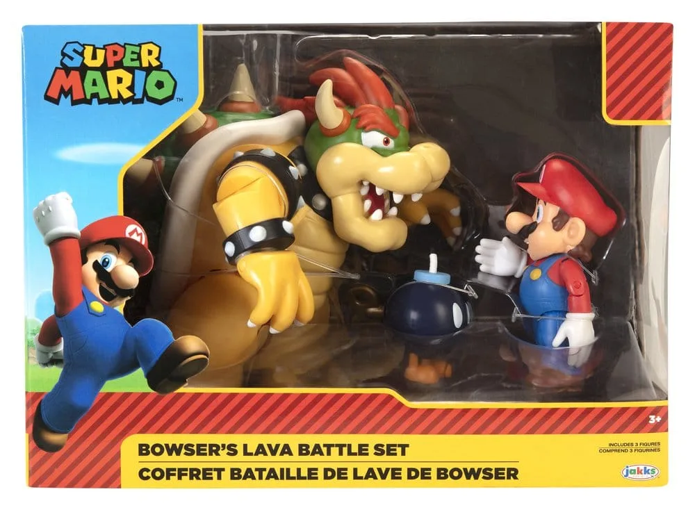 Super Mario actiefiguren – Mario vs Bowser Lava Battle 6–15 cm 3