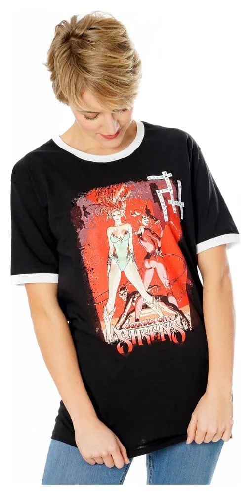 Gotham City Sirens T-Shirt – Crossword Black Ringer Size XXL 7
