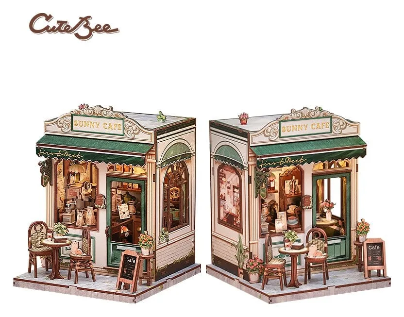 CuteBee Miniature House Model Kit – Sunny Cafe 20 x 16 cm 14