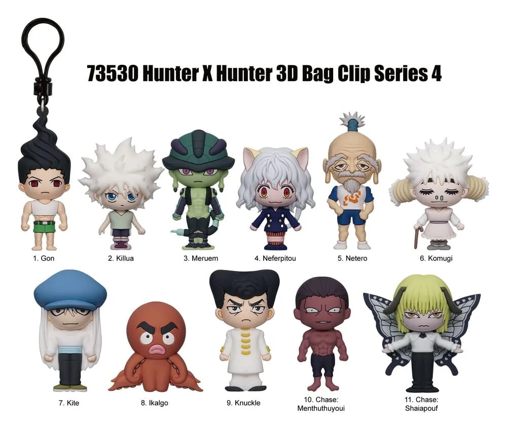 Hunter x Hunter Bag Clips – Series 4 Blind Bag Display of 24