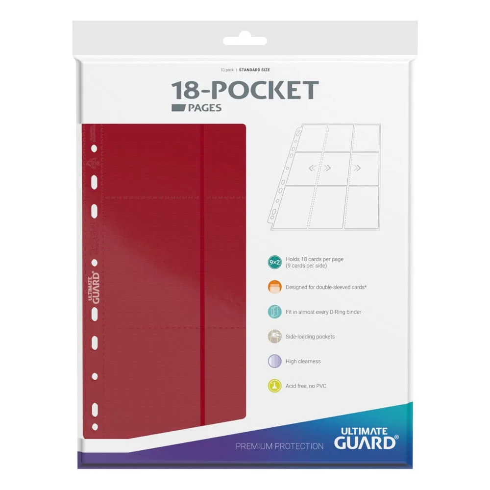 Ultimate Guard Binder Pages – Red 18-Pocket Side-Loading 10-Pack 3