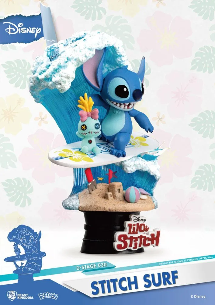 Disney PVC Diorama – D-Stage Summer Stitch Surf 15 cm 4