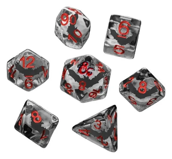 Dungeons & Dragons Ravenloft Dice Set – Bat Inclusions 7 Pieces