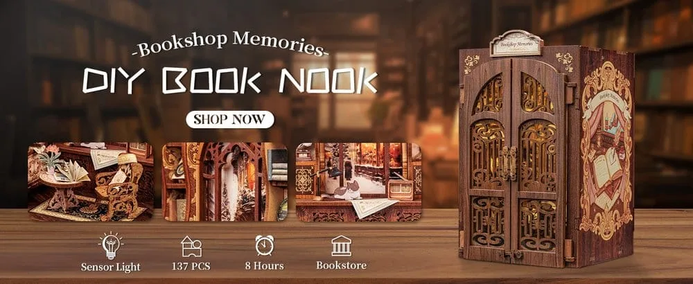 Book Nook Model Kit – CuteBee Bookshop Memories 17 x 10 cm 2
