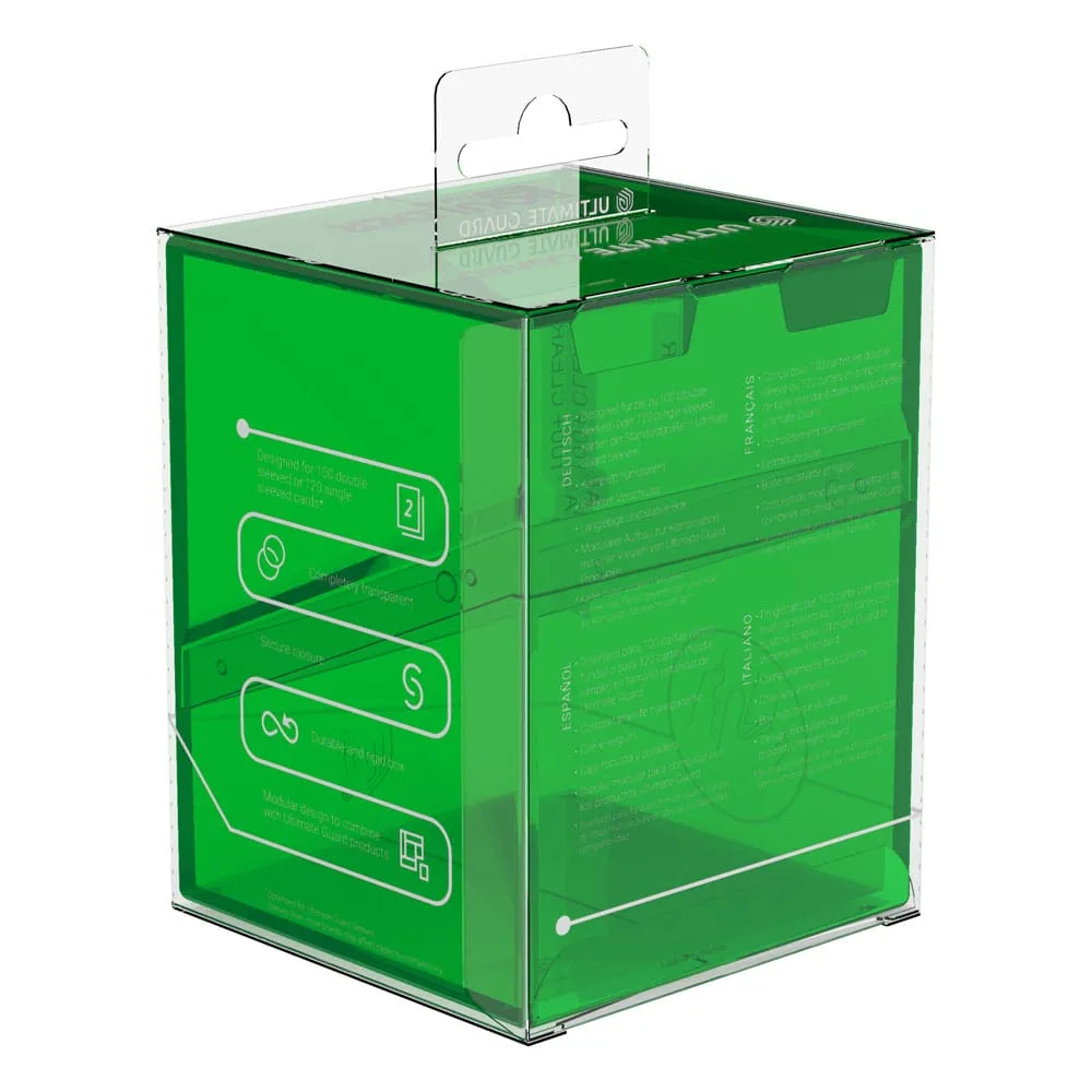 Trading Card Deck Box – Ultimate Guard Boulder 100+ Clear Emerald 10
