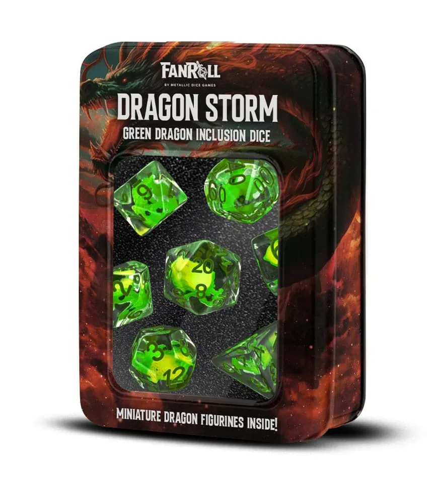 Dragon Storm Dice Set – Green Dragon 7 Pieces 16 mm 2