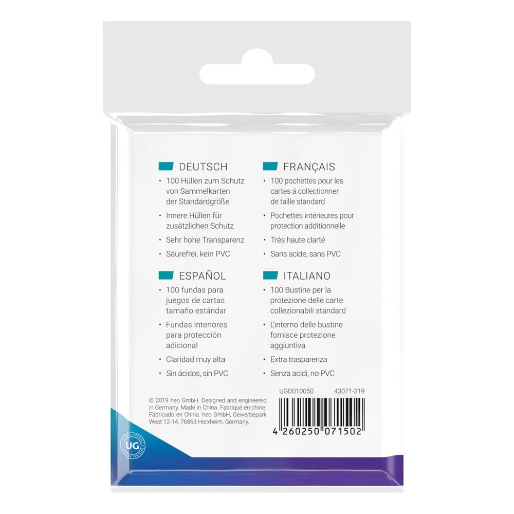 Ultimate Guard Card Sleeves – Precise-Fit Standard 100-Pack 64 x 89 mm 4